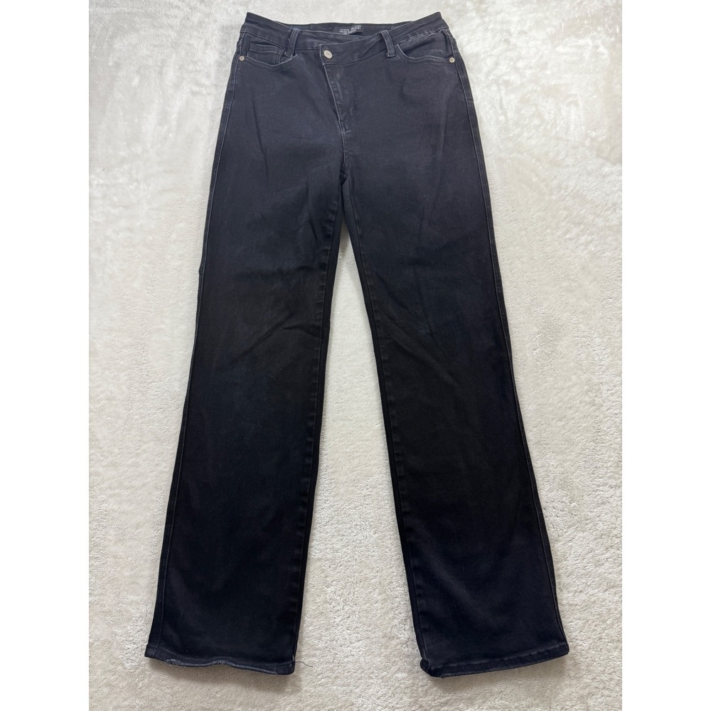 Judy Blue Womens Dad Jean High Rise Straight Black Denim 9/29 Meas: 28x30.5
